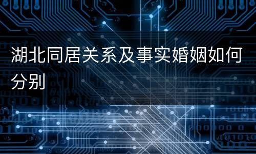 湖北同居关系及事实婚姻如何分别