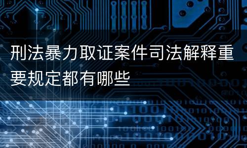 刑法暴力取证案件司法解释重要规定都有哪些