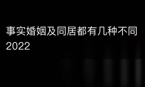 事实婚姻及同居都有几种不同2022