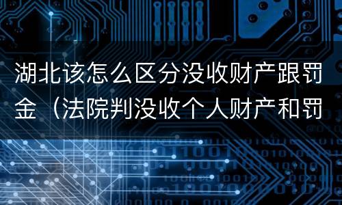 湖北该怎么区分没收财产跟罚金（法院判没收个人财产和罚金有什么区别）