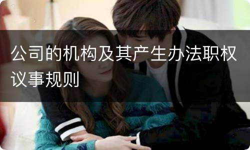 公司的机构及其产生办法职权议事规则