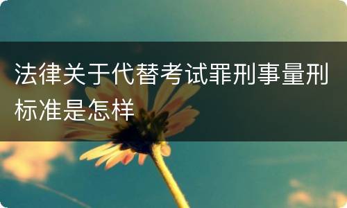 法律关于代替考试罪刑事量刑标准是怎样