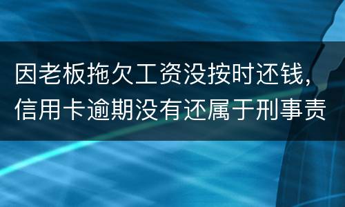 因老板拖欠工资没按时还钱，信用卡逾期没有还属于刑事责任吗