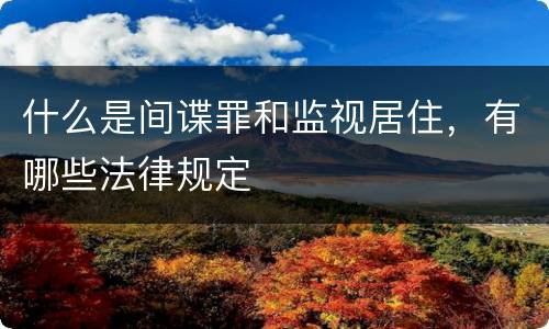 什么是间谍罪和监视居住，有哪些法律规定