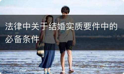 法律中关于结婚实质要件中的必备条件