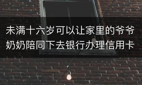 未满十六岁可以让家里的爷爷奶奶陪同下去银行办理信用卡吗