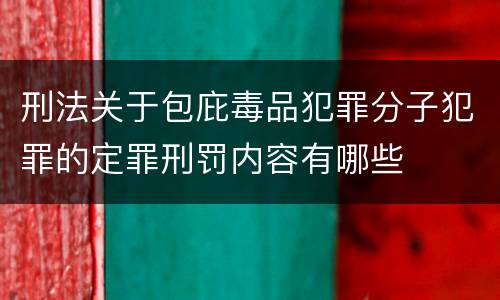刑法关于包庇毒品犯罪分子犯罪的定罪刑罚内容有哪些