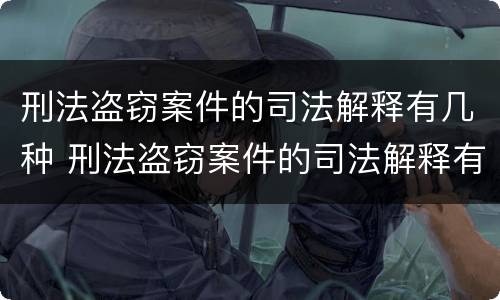 刑法盗窃案件的司法解释有几种 刑法盗窃案件的司法解释有几种形式