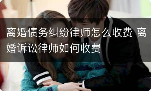 离婚债务纠纷律师怎么收费 离婚诉讼律师如何收费
