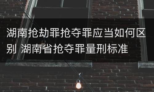 湖南抢劫罪抢夺罪应当如何区别 湖南省抢夺罪量刑标准