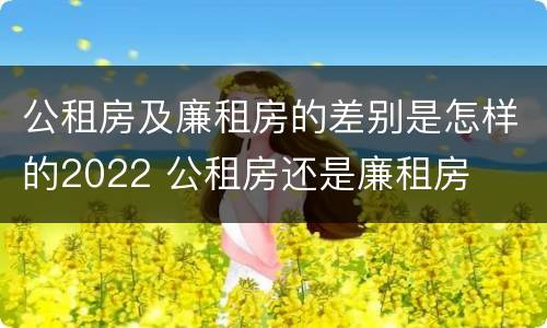 公租房及廉租房的差别是怎样的2022 公租房还是廉租房