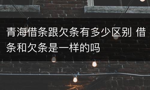 青海借条跟欠条有多少区别 借条和欠条是一样的吗