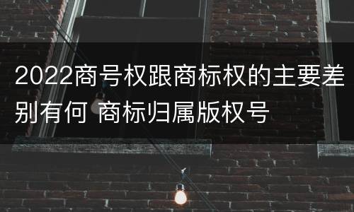 2022商号权跟商标权的主要差别有何 商标归属版权号