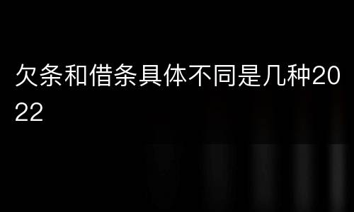 欠条和借条具体不同是几种2022