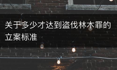 关于多少才达到盗伐林木罪的立案标准