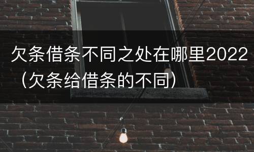 欠条借条不同之处在哪里2022（欠条给借条的不同）
