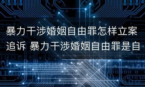 暴力干涉婚姻自由罪怎样立案追诉 暴力干涉婚姻自由罪是自诉案件吗