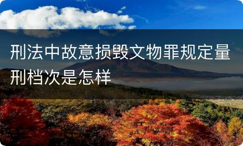 刑法中故意损毁文物罪规定量刑档次是怎样