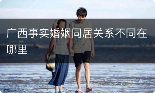 广西事实婚姻同居关系不同在哪里