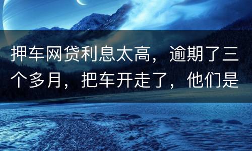 押车网贷利息太高，逾期了三个多月，把车开走了，他们是非法的，我该怎么办