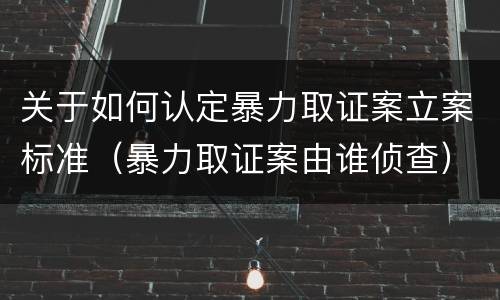 关于如何认定暴力取证案立案标准（暴力取证案由谁侦查）