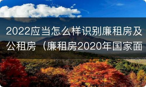 2022应当怎么样识别廉租房及公租房（廉租房2020年国家面积标准）