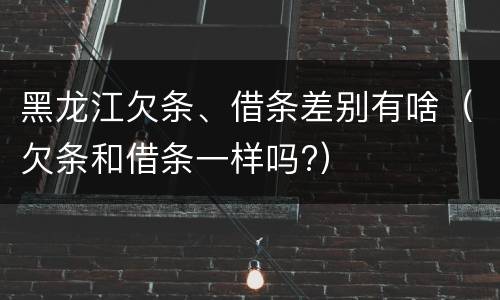 黑龙江欠条、借条差别有啥(欠条和借条一样吗?)