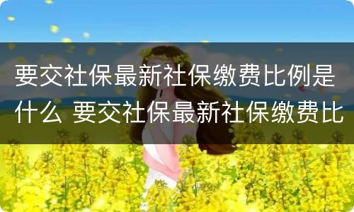 要交社保最新社保缴费比例是什么 要交社保最新社保缴费比例是什么标准