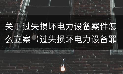 关于过失损坏电力设备案件怎么立案（过失损坏电力设备罪案例）