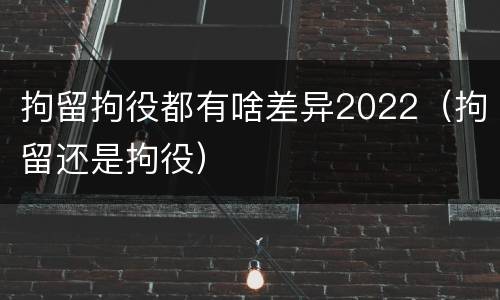 拘留拘役都有啥差异2022（拘留还是拘役）