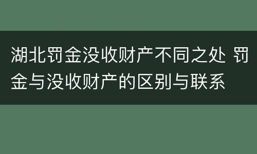 湖北罚金没收财产不同之处 罚金与没收财产的区别与联系
