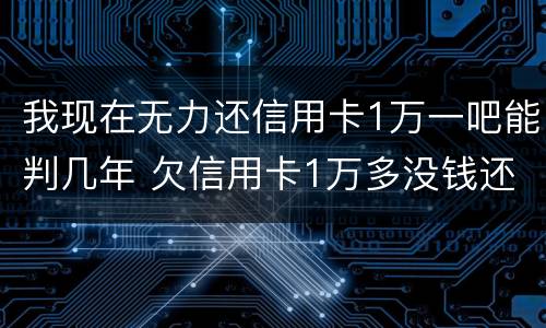 我现在无力还信用卡1万一吧能判几年 欠信用卡1万多没钱还了怎么办
