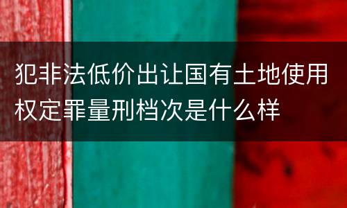 犯非法低价出让国有土地使用权定罪量刑档次是什么样