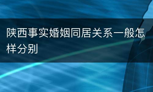 陕西事实婚姻同居关系一般怎样分别