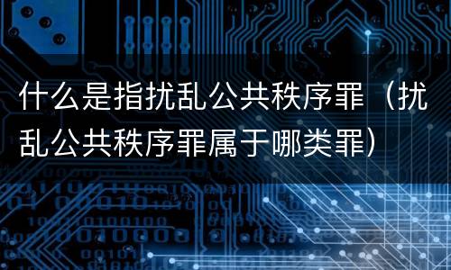 什么是指扰乱公共秩序罪（扰乱公共秩序罪属于哪类罪）