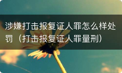 涉嫌打击报复证人罪怎么样处罚（打击报复证人罪量刑）