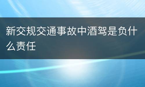 新交规交通事故中酒驾是负什么责任