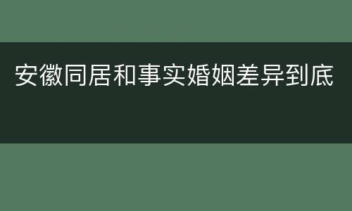 安徽同居和事实婚姻差异到底