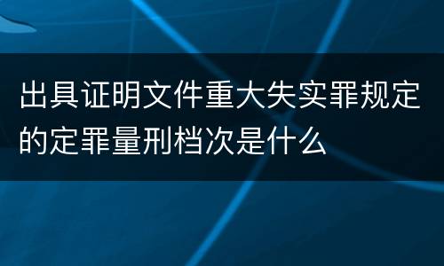 出具证明文件重大失实罪规定的定罪量刑档次是什么