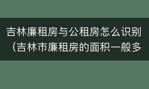 吉林廉租房与公租房怎么识别（吉林市廉租房的面积一般多大）
