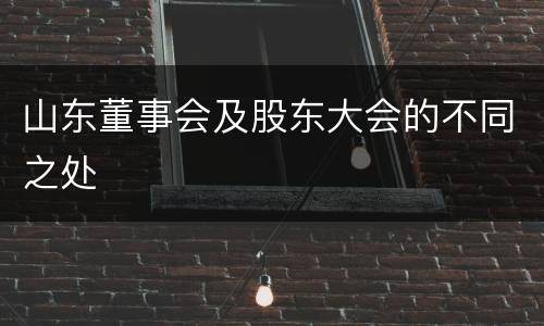 山东董事会及股东大会的不同之处