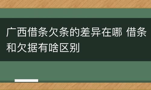 广西借条欠条的差异在哪 借条和欠据有啥区别