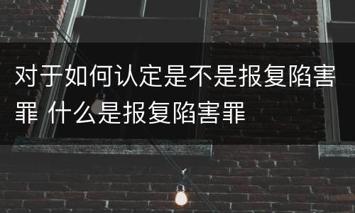 对于如何认定是不是报复陷害罪 什么是报复陷害罪