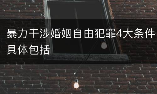 暴力干涉婚姻自由犯罪4大条件具体包括