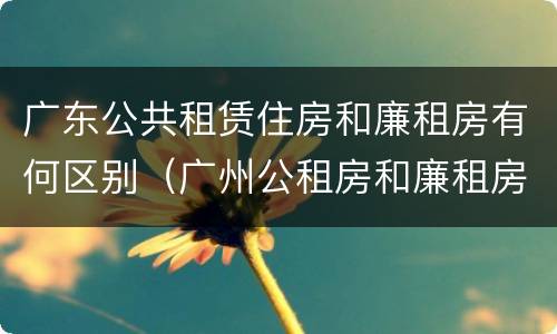 广东公共租赁住房和廉租房有何区别（广州公租房和廉租房）