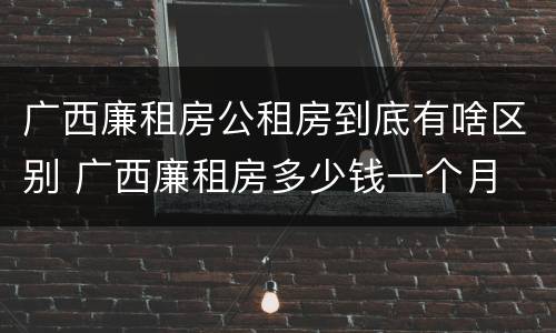 广西廉租房公租房到底有啥区别 广西廉租房多少钱一个月