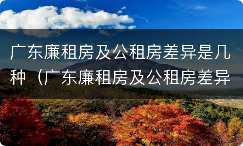 广东廉租房及公租房差异是几种（广东廉租房及公租房差异是几种类型）