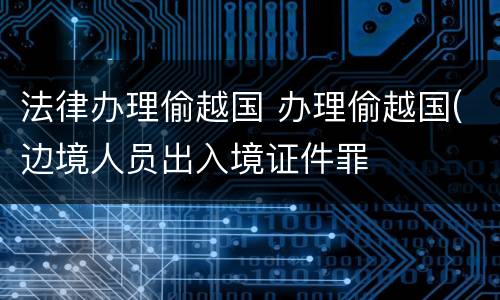 法律办理偷越国 办理偷越国(边境人员出入境证件罪