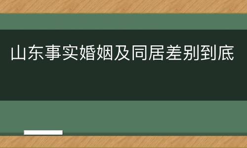 山东事实婚姻及同居差别到底