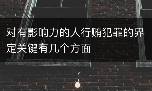 对有影响力的人行贿犯罪的界定关键有几个方面